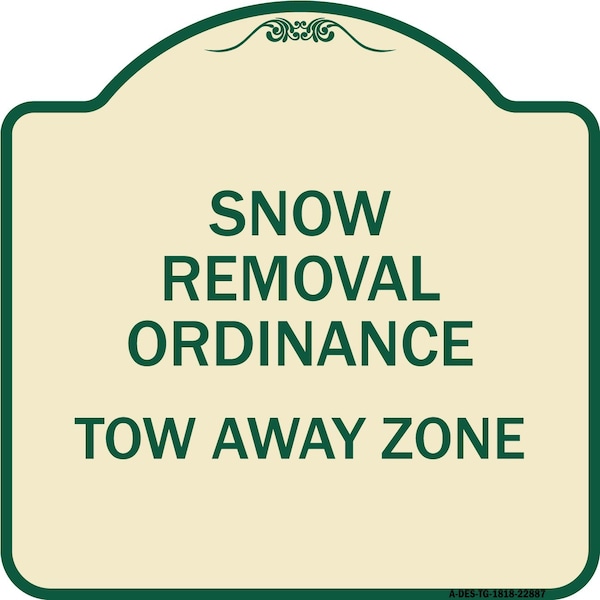 Snow Emergency Route Tow Away Zone W/ Graphic Heavy-Gauge Aluminum Sign, 18" x 18", TG-1818-22887